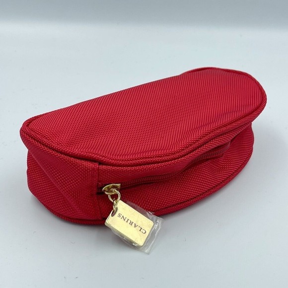 Clarins Cosmetic Red Bags - Picture 1 of 9